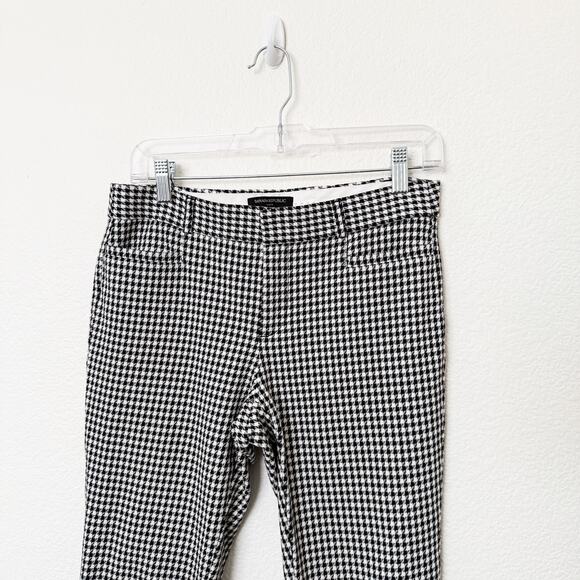 [Banana Republic] Black Houndstooth Plaid Stretch Sloan Slim Ankle Pants Size 2 - Picture 4 of 11